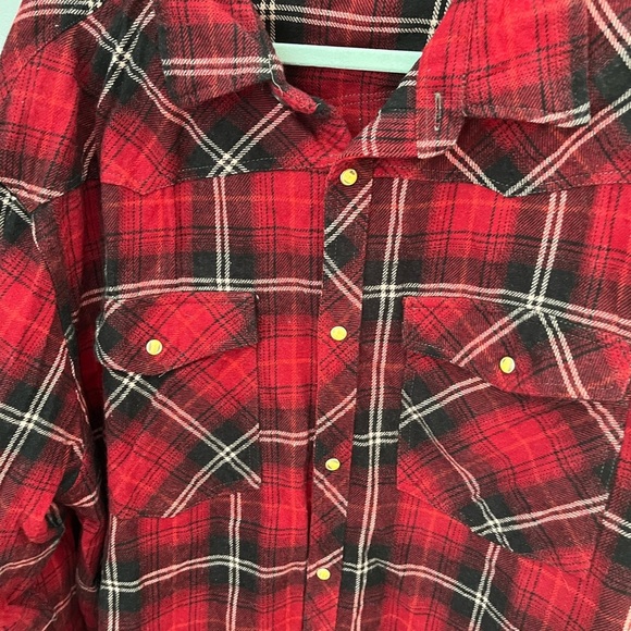 Red‎ Plaid Men's Shirt flannel - Picture 3 of 10